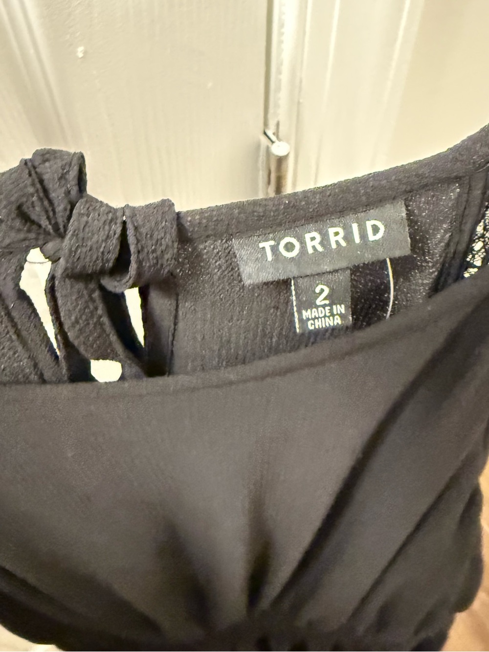 torrid Black Lace Halter Asymmetrical Black Dress Size 2X - Picture 5 of 5
